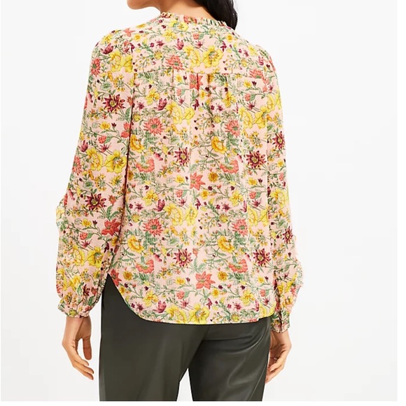 LOFT Garden Ruffle Sleeve Blouse Size XXSP. - Picture 3 of 14